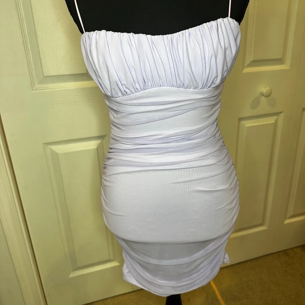 Lavender Ruched Dress - Picture 1 of 2